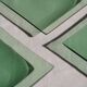 Set of 4 small square green glass plates/bowls