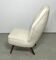 Chaise longue danoise en tissu d’ameublement en soie des années 1940