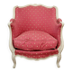 Very large curved Louis XV style bergere chair in lacquered wood