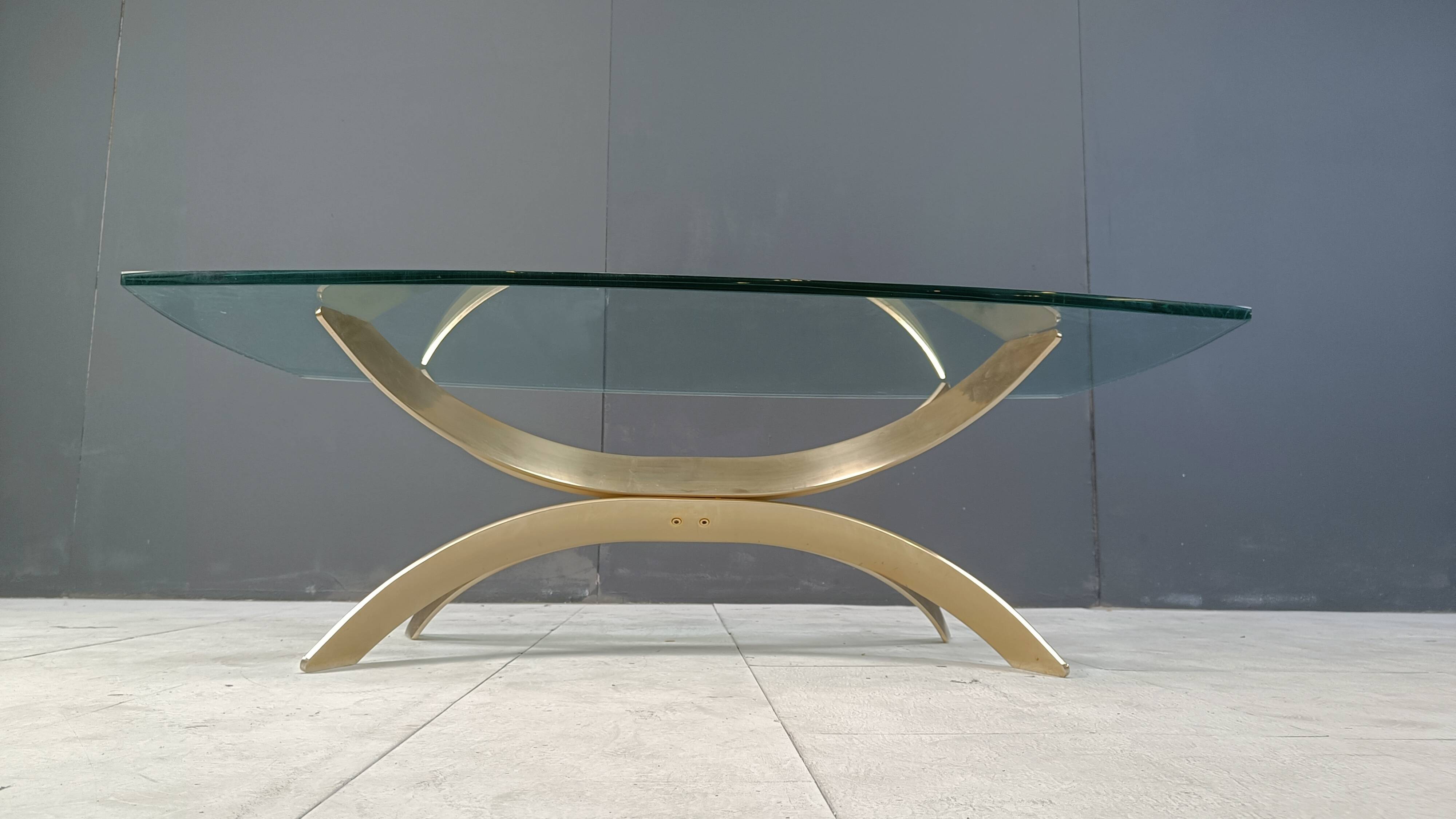 Vintage brass coffee table, 1970s