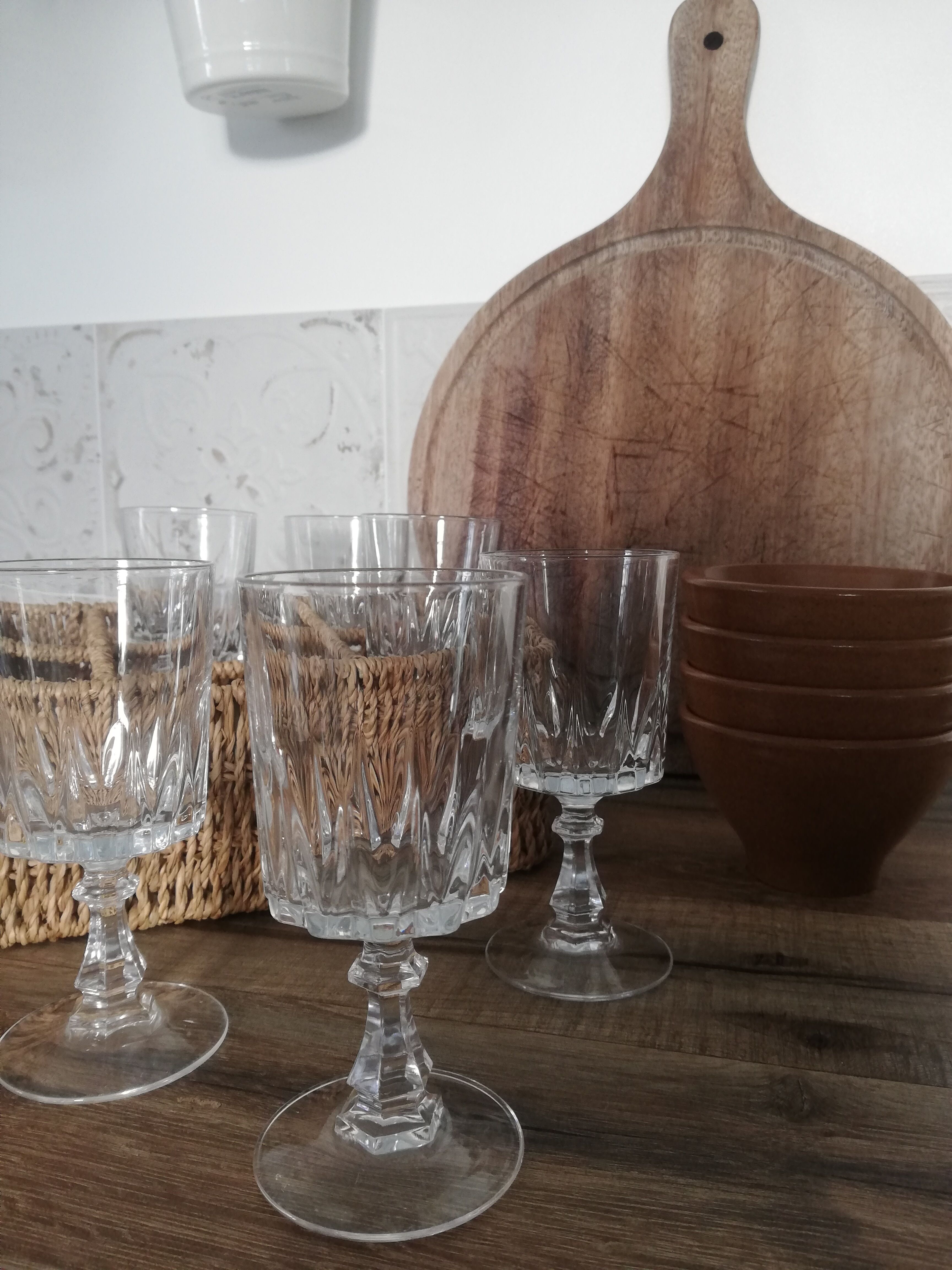 Vintage arc crystal aperitif glasses