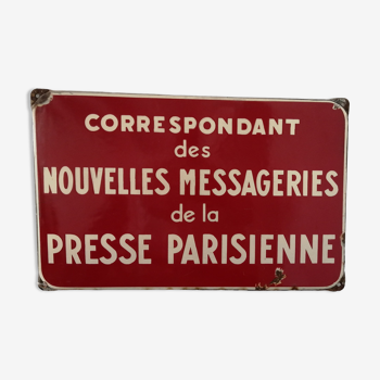 Plaque émaillée messagerie parisienne