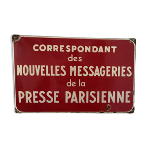 Plaque émaillée messagerie parisienne