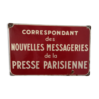 Plaque émaillée messagerie parisienne