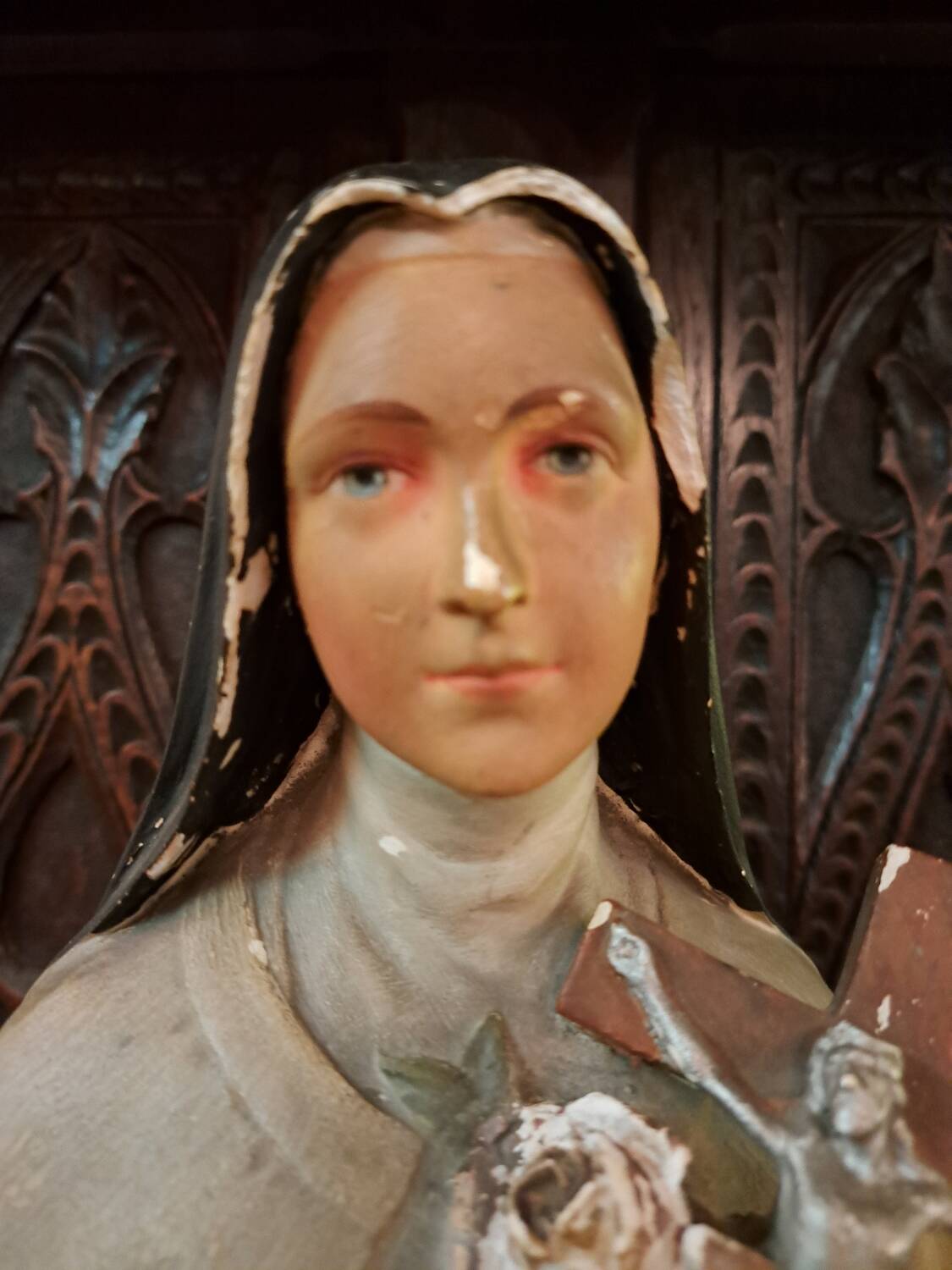 Statue of Saint Theresa signed M. Bernard