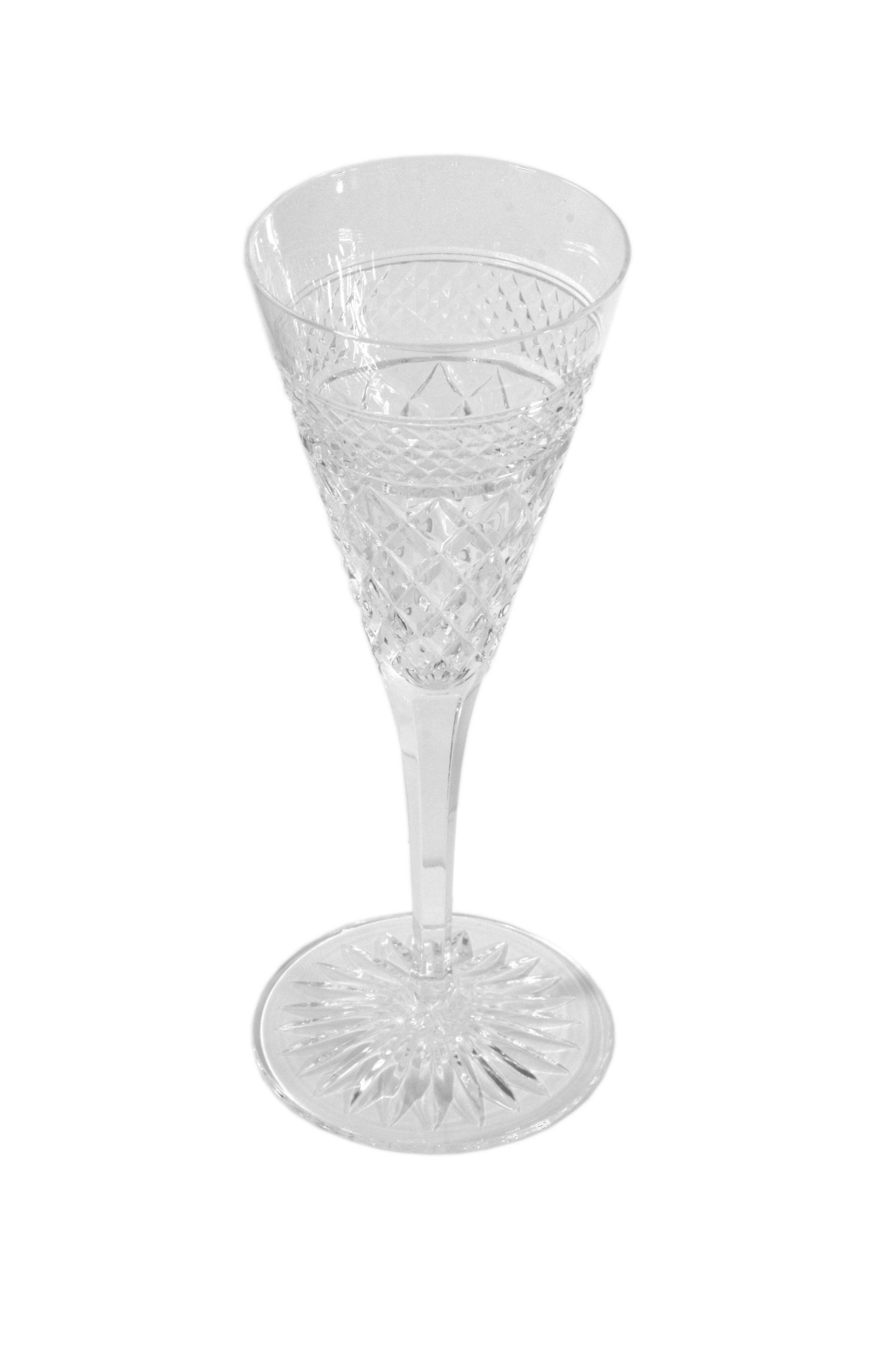 Hand-blown and cut crystal champagne flute, Josair, 1960s
