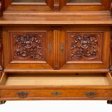Renaissance style walnut buffet bookcase