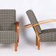 Art Deco Walnut Reclining Chairs, Czechia, 1930s, Set of 2
