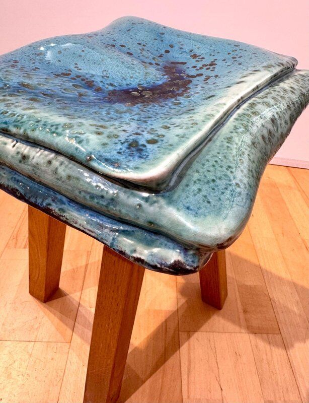 Stool in porcelain & oak by Judith van den Boom, Netherlands, 2012