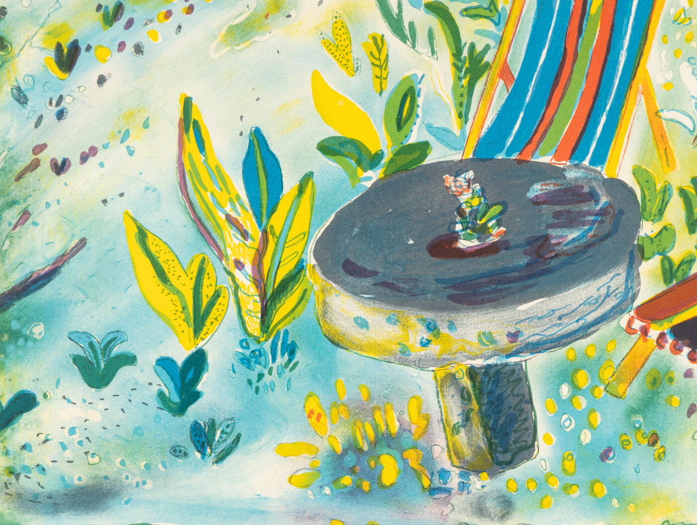 Summer in the Garden, color Lithograph