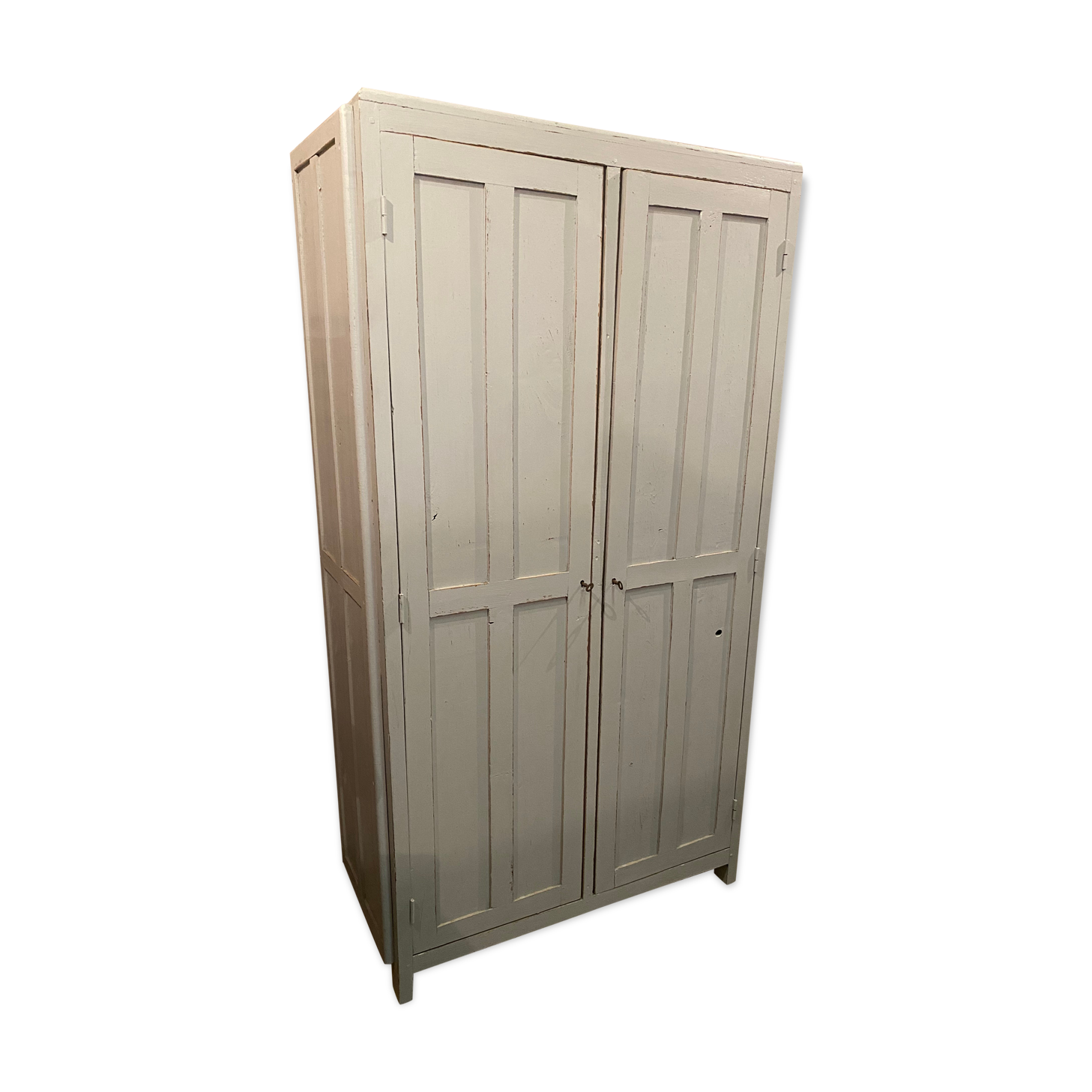 Vintage Parisian wardrobe patinated grey