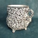 Vase planter cover-pot tripod Ceramic Fat Lava DLG M. Giuge, Vallauris 1960