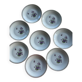 Lot de 8 assiettes FD véritable porcelaine