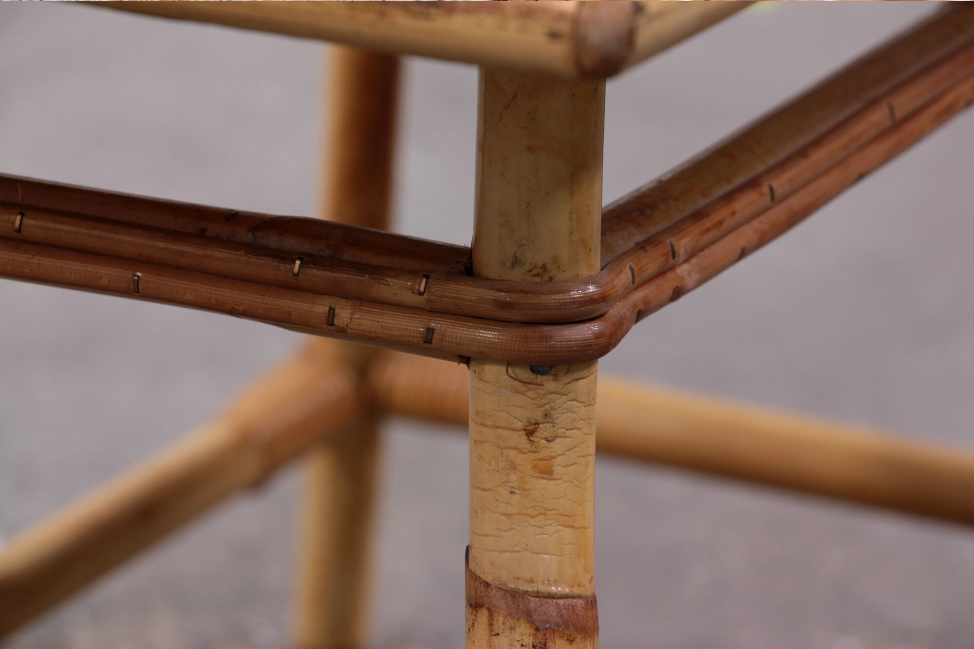 Rattan and ceramic coffee table