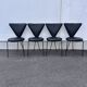 Set of 4 Lübke chairs in black leather, premium version – Germany, 1960