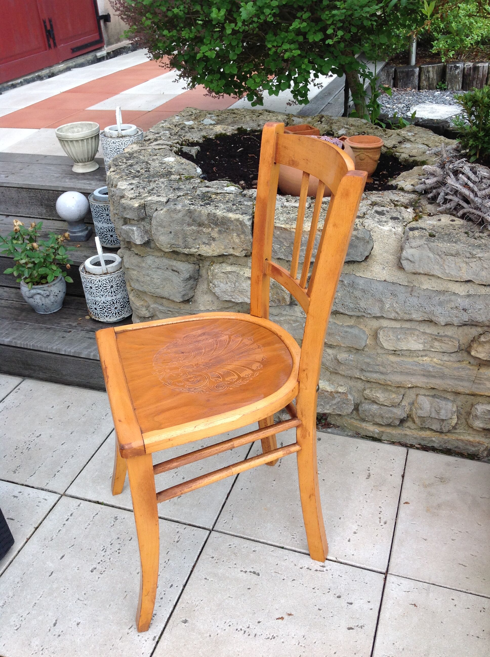 Bistro Chair with rosette/vintage years 40-50