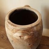 Terracotta pot with two vintage decorative handles