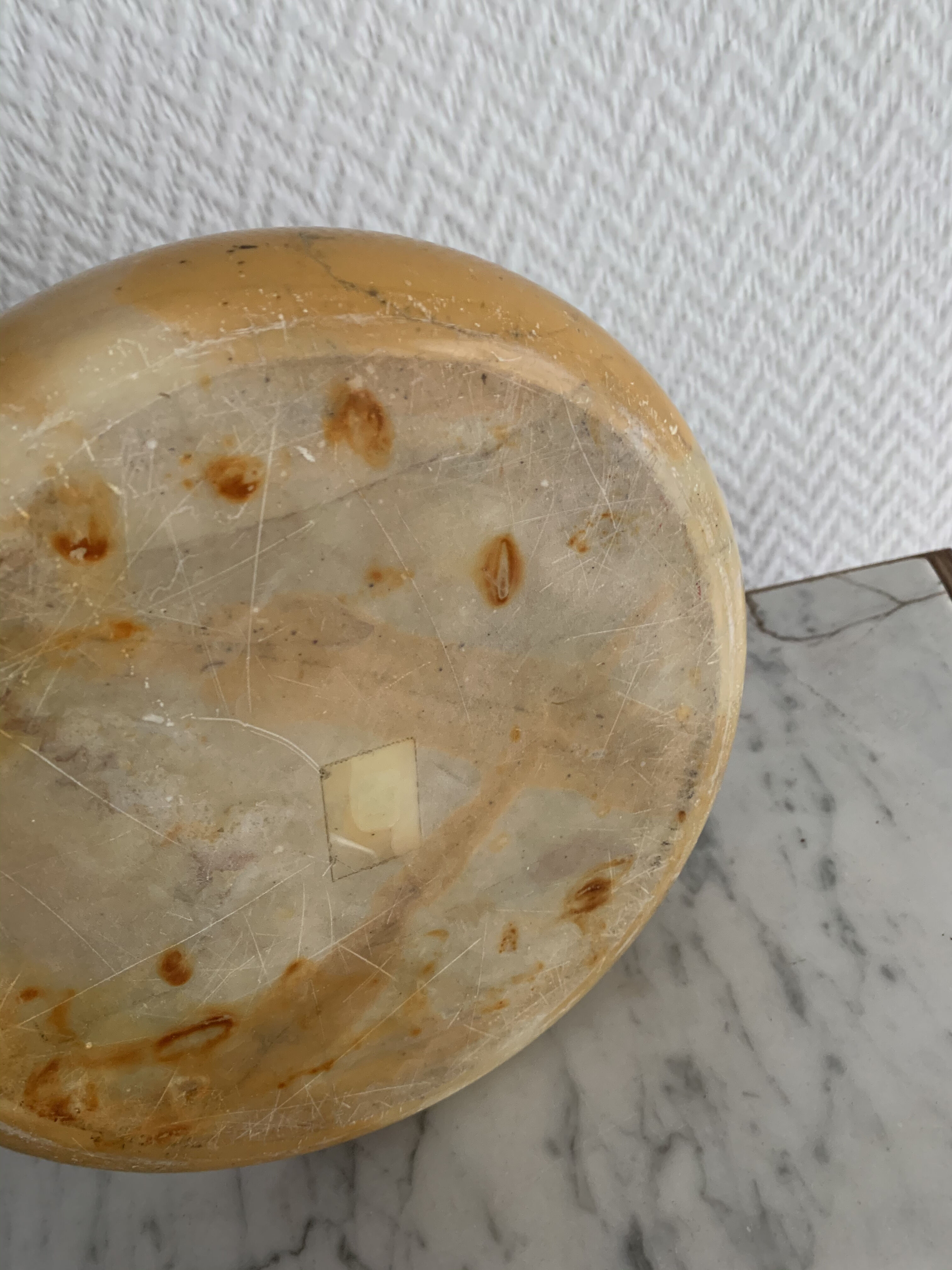 Vintage orange marble ashtray