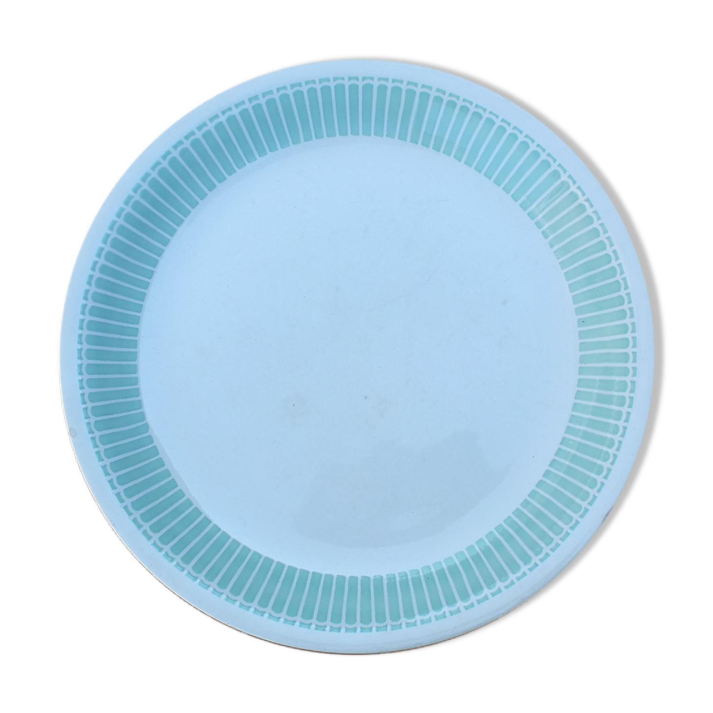 Plat vintage à décor bleu pastel