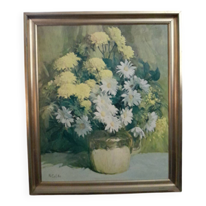 toile nature morte signé