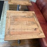 Table bistrot en manguier et fonte