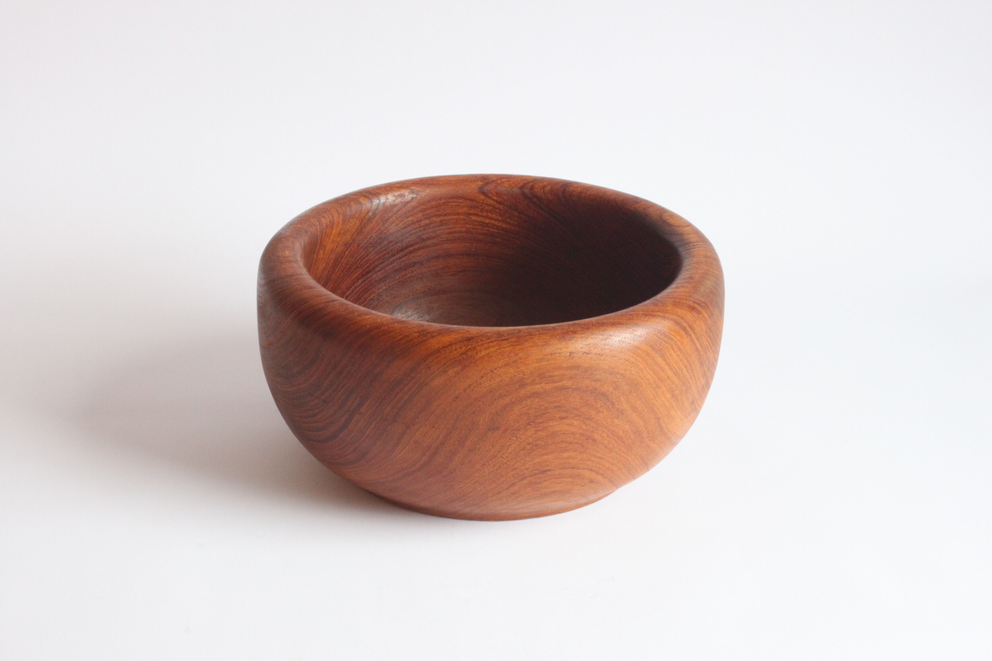 Solid teak wooden bowl and salad spoons, 1960