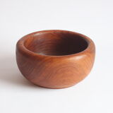 Solid teak wooden bowl and salad spoons, 1960