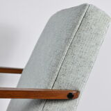 Vintage original armchair, fully restored, 1960s, green upholstery