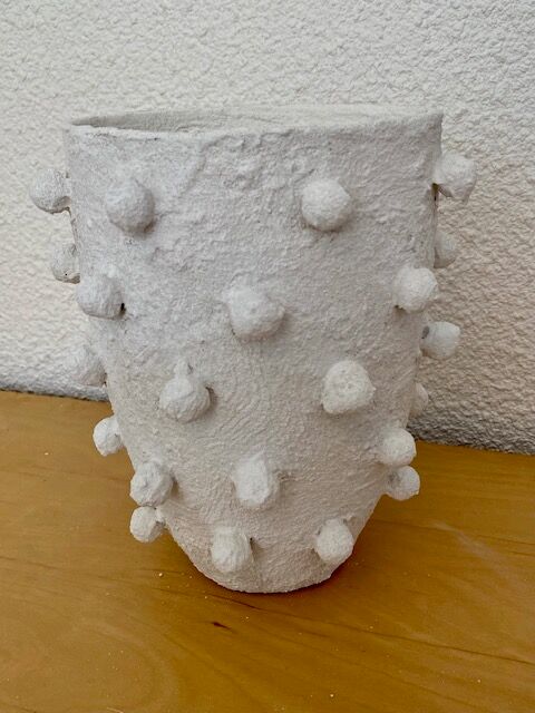 Vase vintage relooké blanc