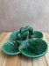 Vintage ceramic server in green with shell design, Vallauris style.