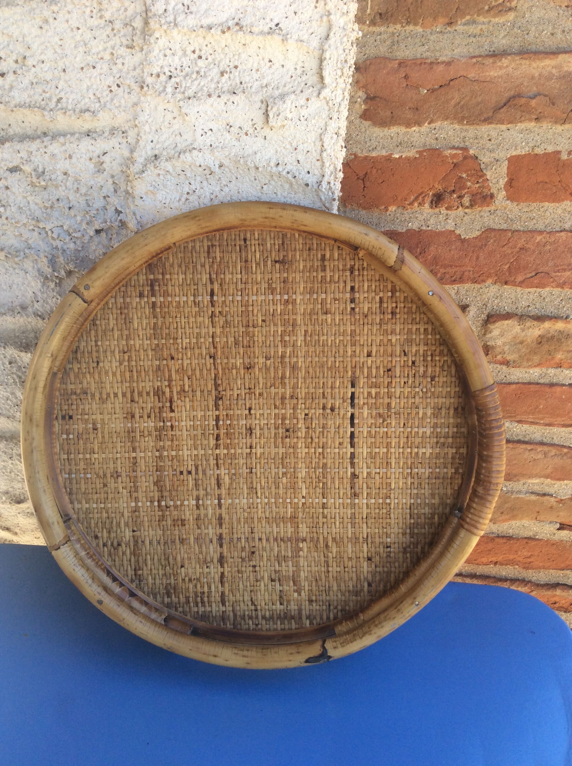 Bamboo and wicker tray