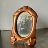 Art nouveau copper and metal photo frame