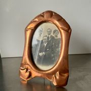 Art nouveau copper and metal photo frame