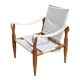Vintage safari chair 1960s Denmark with canvas minimalist design