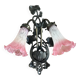 Apply 2 pink tulip Art Nouveau wall lights.