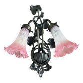Apply 2 pink tulip Art Nouveau wall lights.