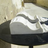 Pair of Carrara marble supports