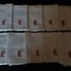 Set of ten antique cotton honeycomb towels hand-embroidered figure
