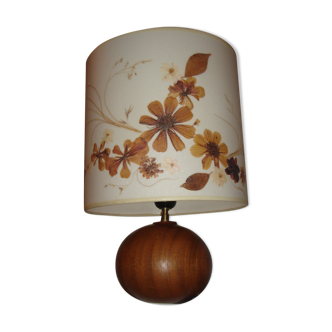 1970 Vintage lamp, ball tour, blinds wooden real flowers