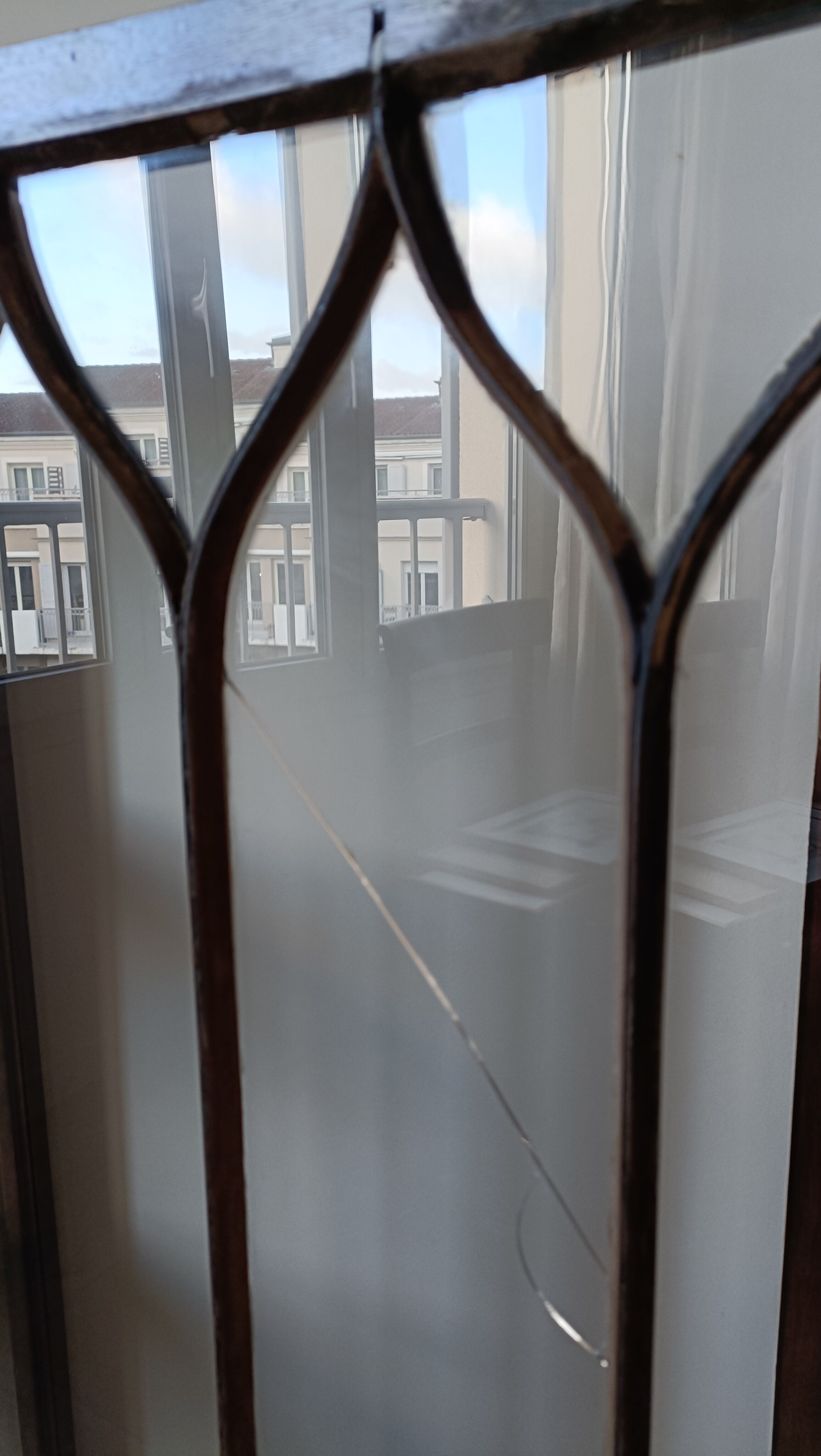 Vitre anglaise acajou