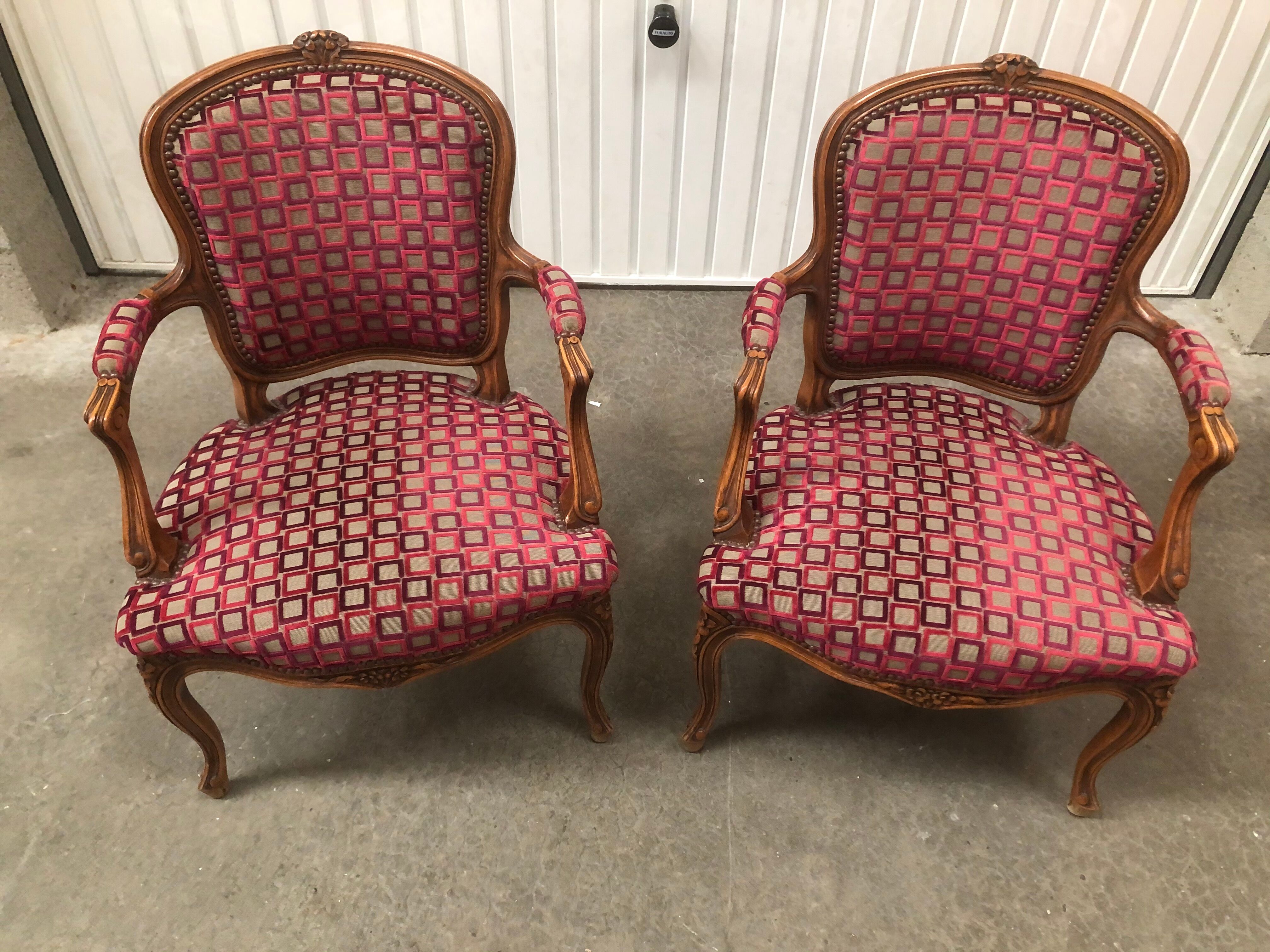 Pair of Louis XV-style armchairs