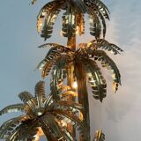 Brass palm tree table lamp with 4 trunks