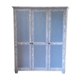 Grey blue wardrobe skated in solid pine
