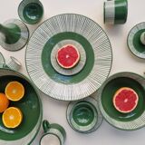 Large plate - palm border green