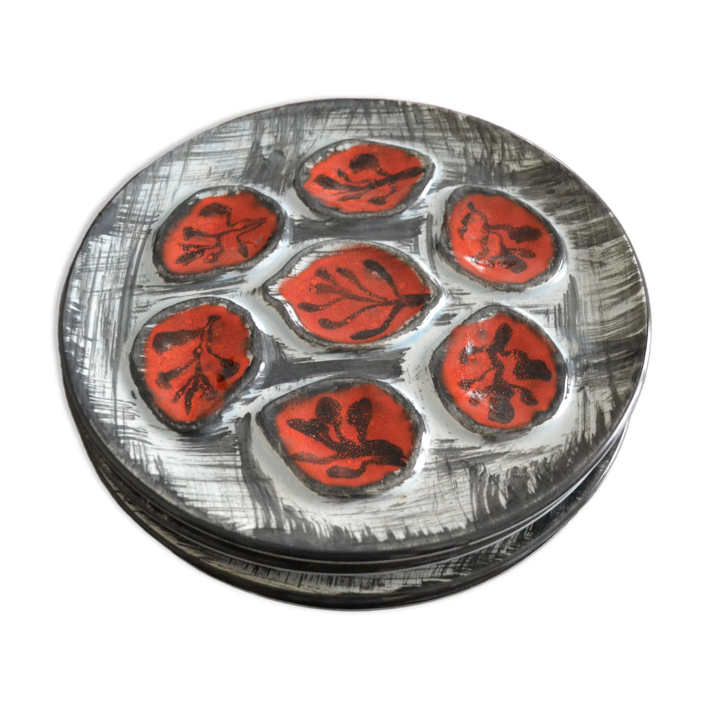 Set of 4 plates in Huitre Pornic (MBA)