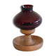 Scandinavian glass and wood candlestick 1960