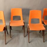 Suite de 4 chaises vintage stamp