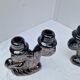 Set of 2 vintage two-light candle holders in Vallauris ceramic design.