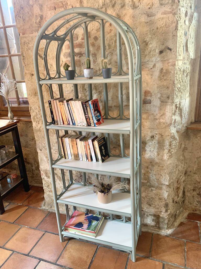Étagères en rotin, 5 tablettes