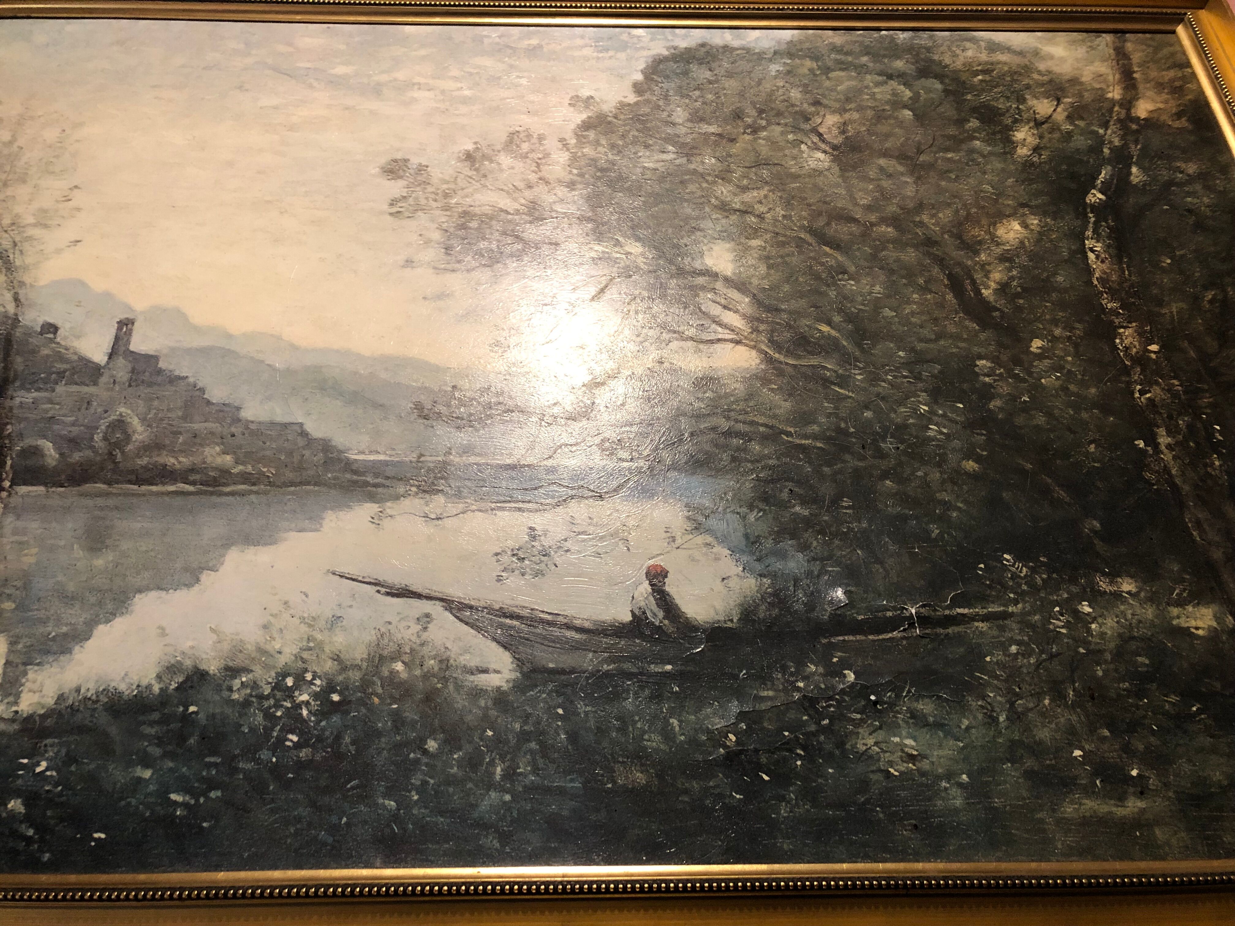 Reproduction painting Corot "the lake of terni"